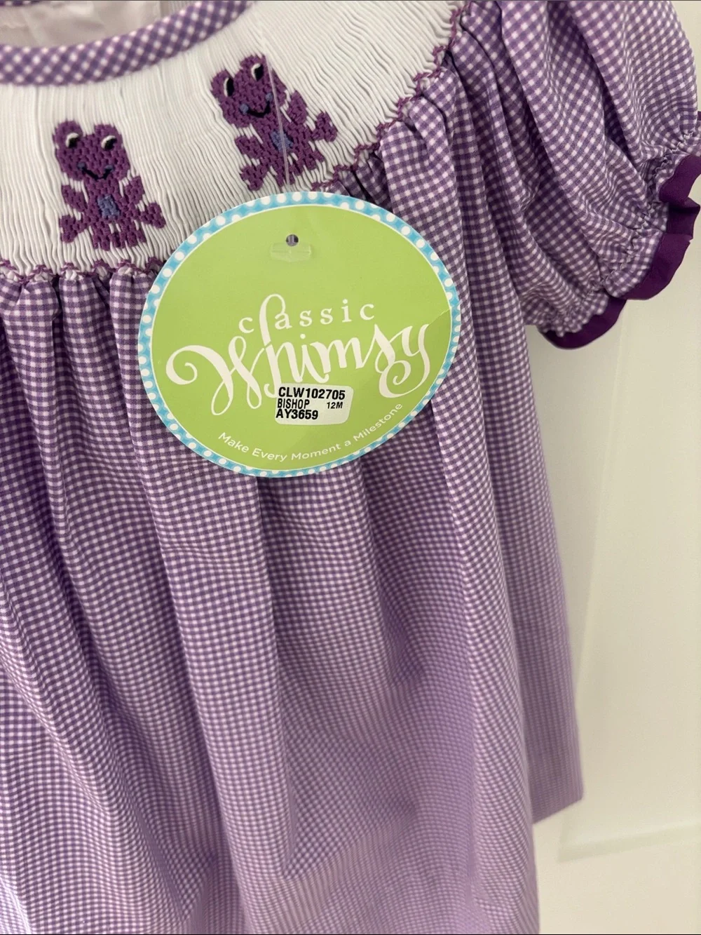 TCU Purple Smocked Girls Dress